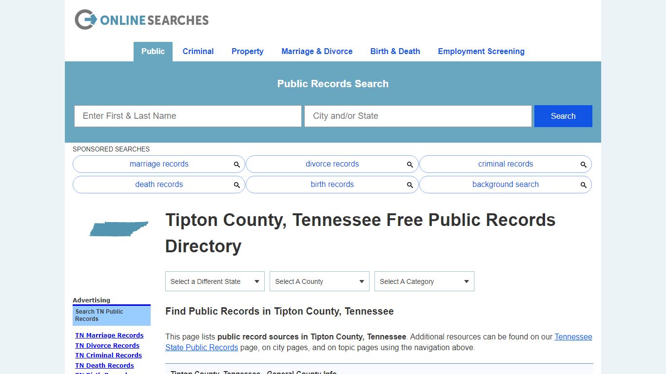 Tipton County, Tennessee Public Records Directory