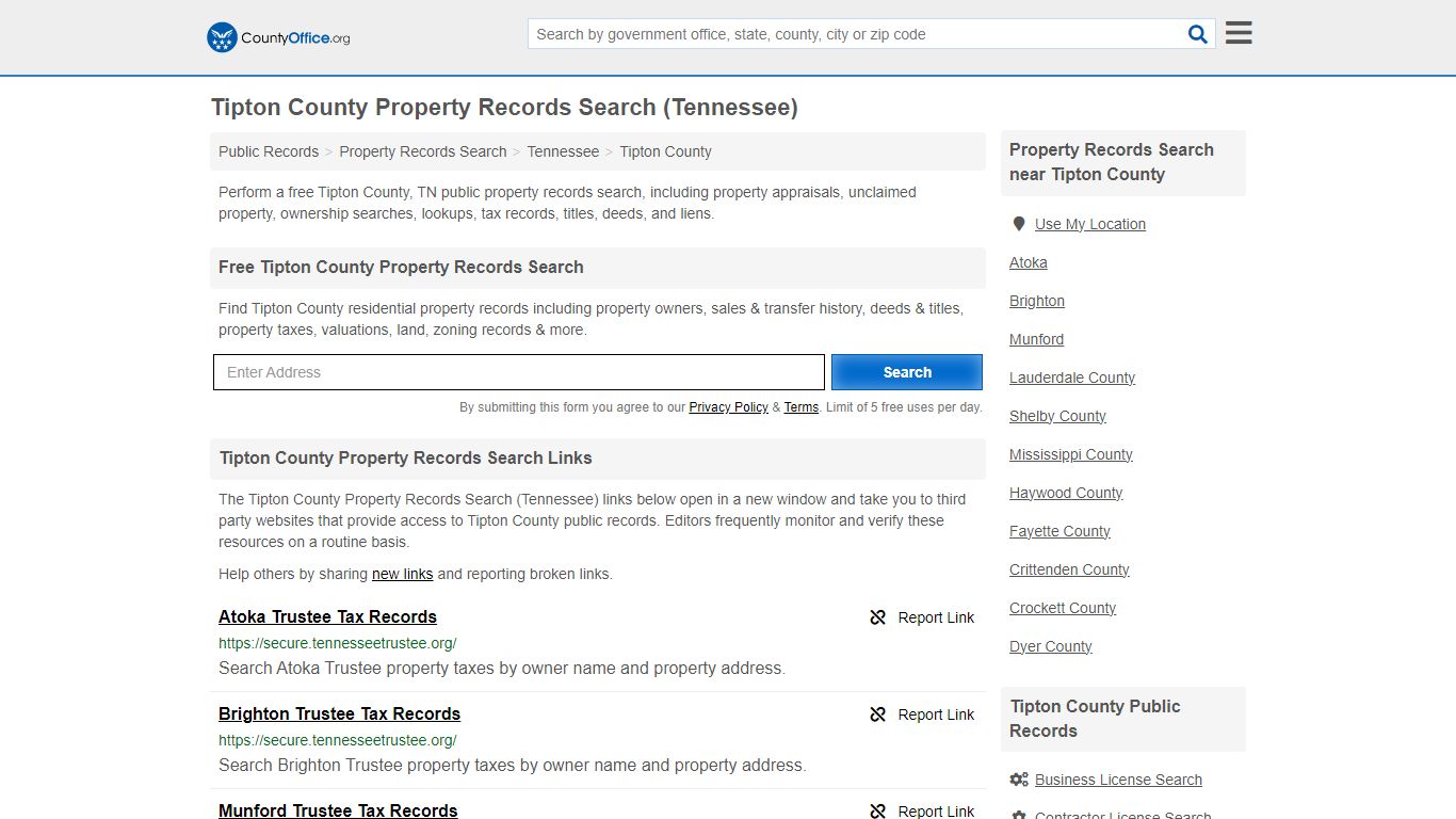 Tipton County Property Records Search (Tennessee) - County Office